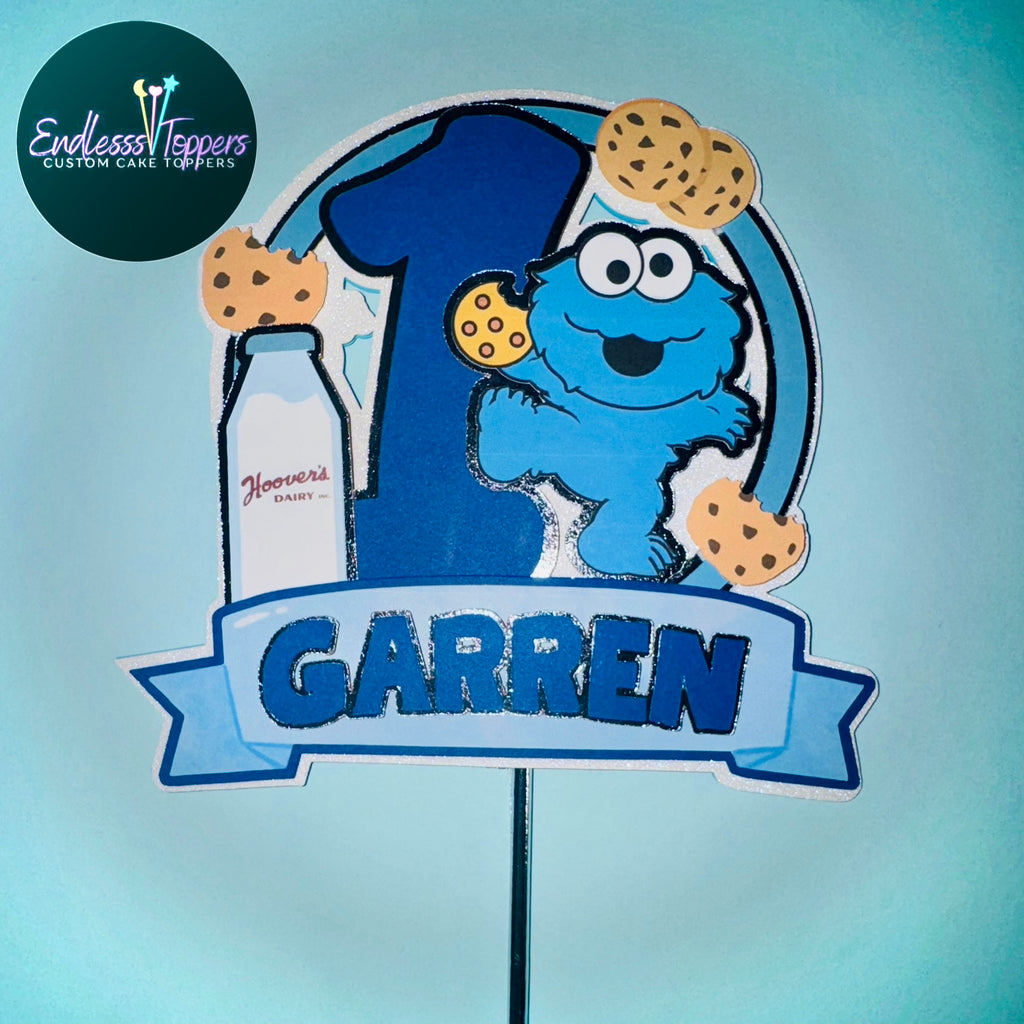 Baby Blue Monster 3D Cake Topper