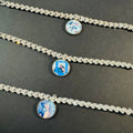 Silver Photo Bracelet with Rhinestones