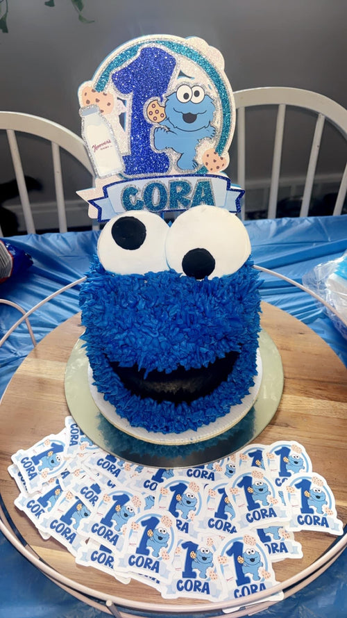 Baby Blue Monster 3D Cake Topper