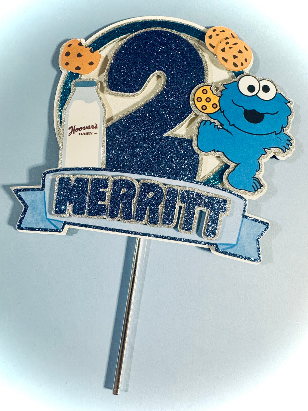 Baby Blue Monster 3D Cake Topper