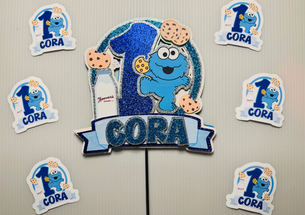 Baby Blue Monster 3D Cake Topper