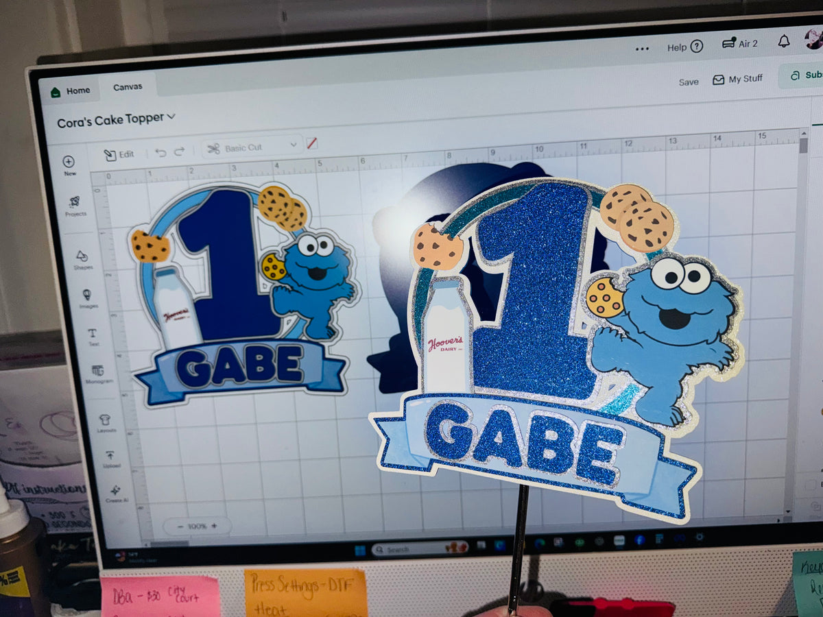 Baby Blue Monster 3D Cake Topper